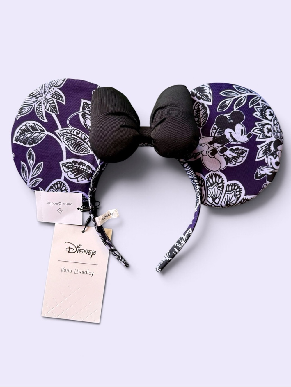 Disney’s Vera Bradley Minnie Mouse Ears - Flirty Floral Tonal - NWT